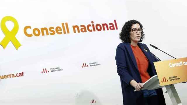 La secretaria general de ERC, Marta Rovira, durante su intervención esta mañana en la reunión del Consell Nacional de ERC / EFE