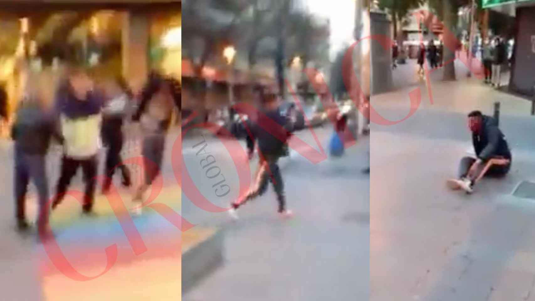 Tres imágenes de la pelea en Santa Coloma tras el intento de robo de un móvil / CG