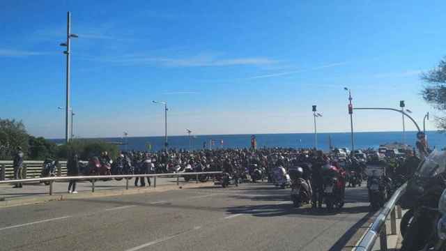 Manifestación de moteros en Barcelona