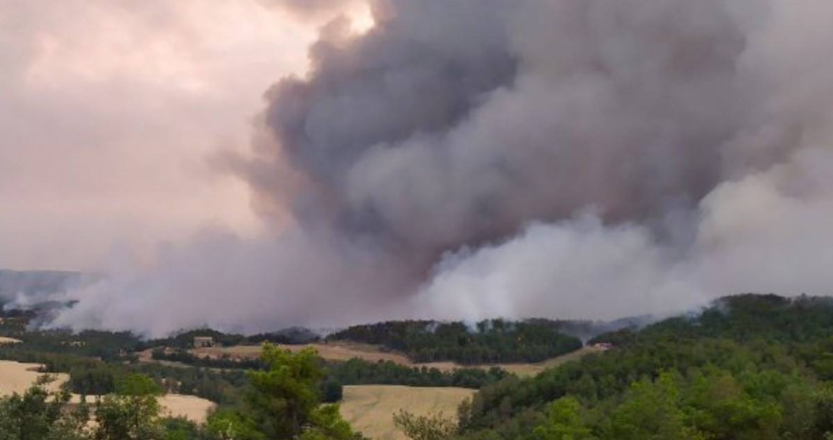 El incendio forestal de Castellar de la Ribera, el que más preocupa por su potencial