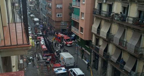 Incendio en el Hotel Coronado del barrio de Poble-sec de Barcelona