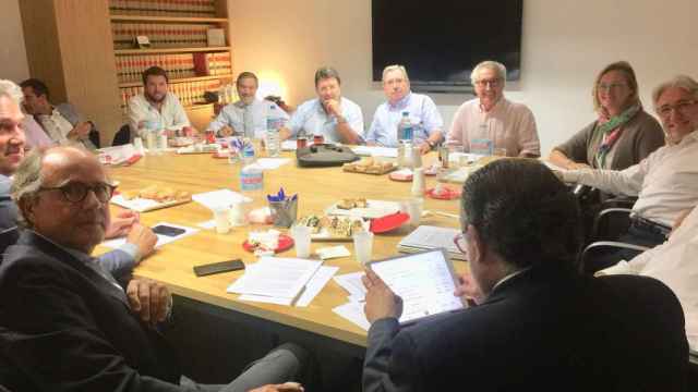 Los miembros de la candidatura de Josep Sánchez Llibre, que aspira a la presidencia de Foment del Treball