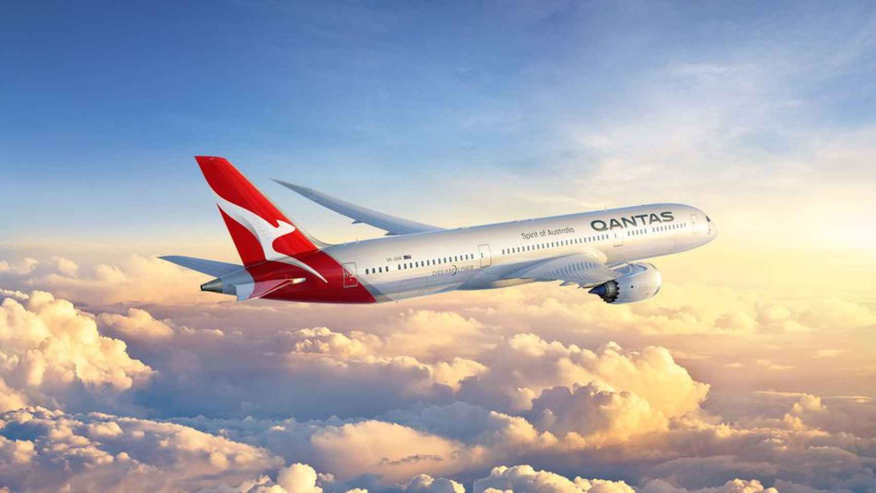 Un avión de la aerolínea australiana Qantas, en pleno vuelo / QANTAS