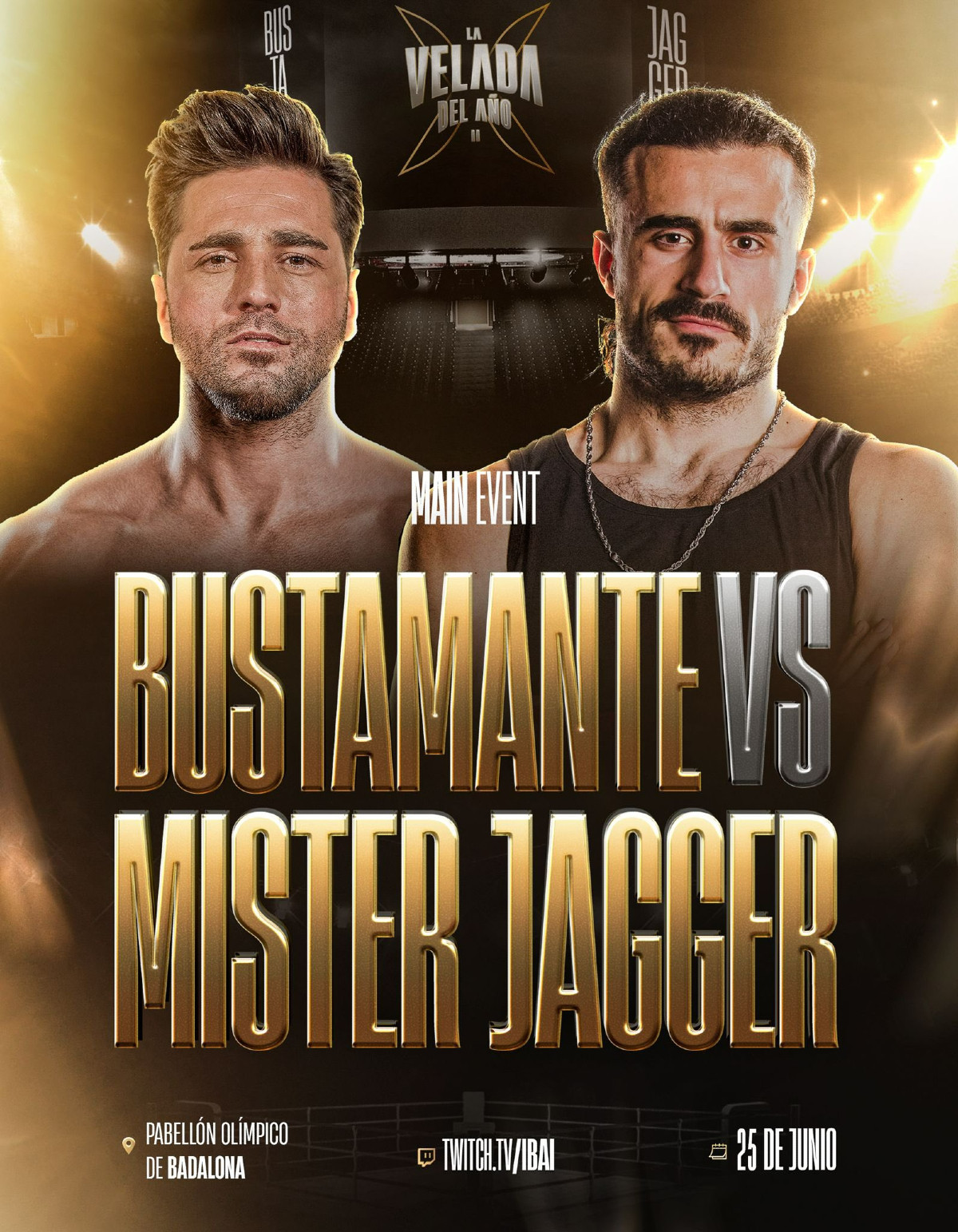 Cartel del combate entre David Bustamante y Míster Jagger TWITTER