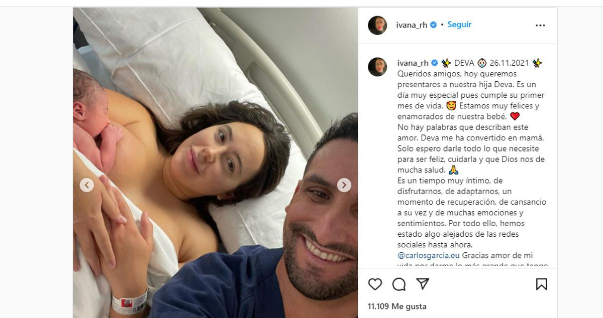 Ivana y Carlos anuncian la llegada al mundo de su primera hija /INSTAGRAM