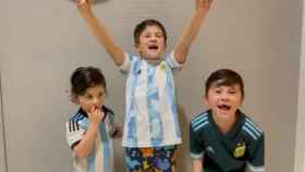 Los hijos de Messi celebran su triunfo con la selección argentina