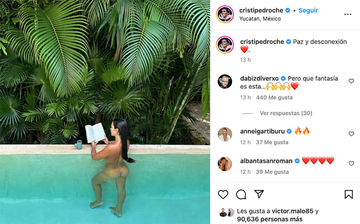 Cristina Pedroche publica una fotografía desnuda en la piscina / INSTAGRAM