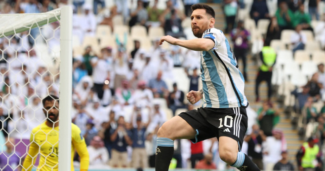 Leo Messi, celebrando el gol marcado contra Arabia Saudí / EFE