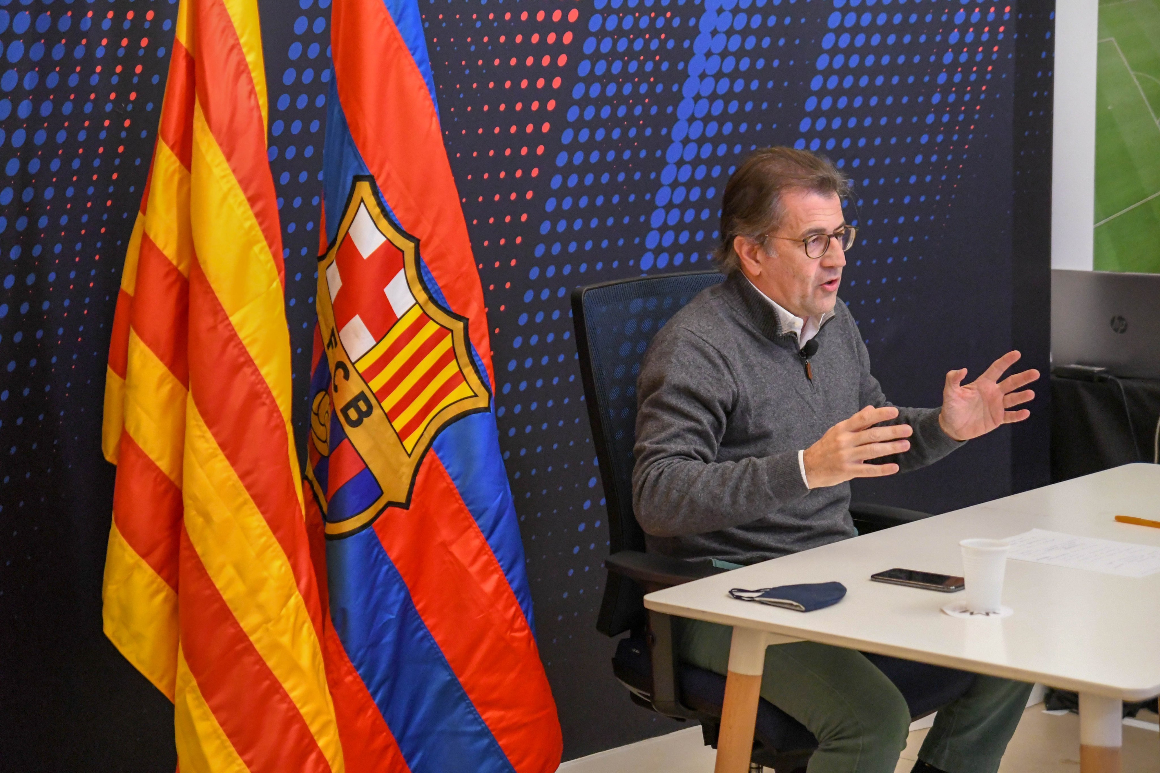 Toni Freixa en un acto virtual de precampaña / 'Fidels al Barça'