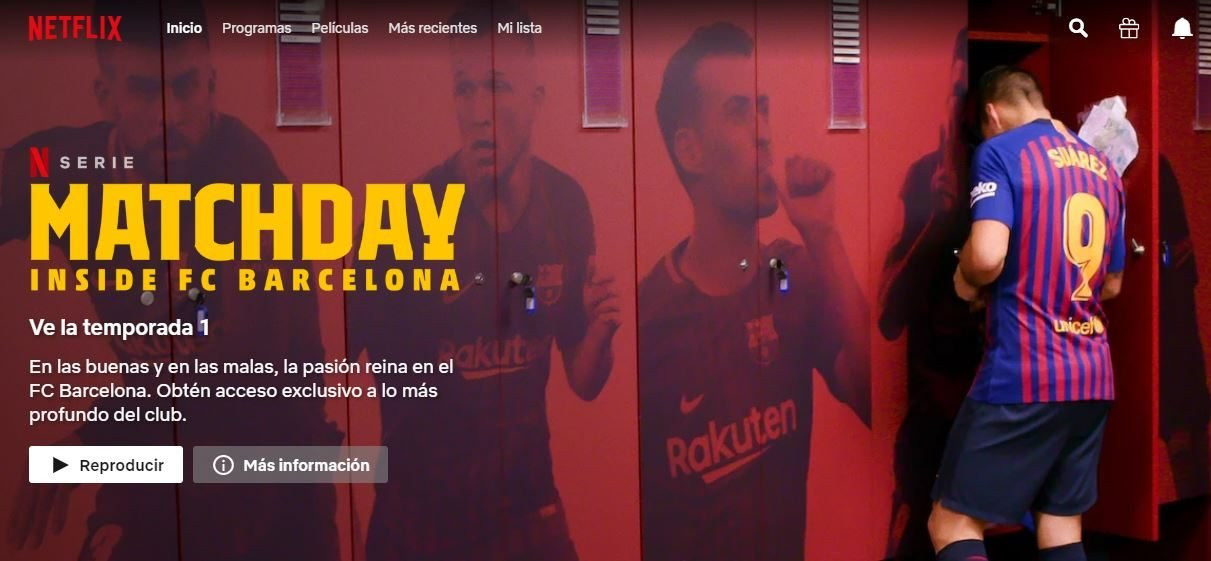 Captura de Netflix con la serie de 'Matchday', del Barça / Netflix