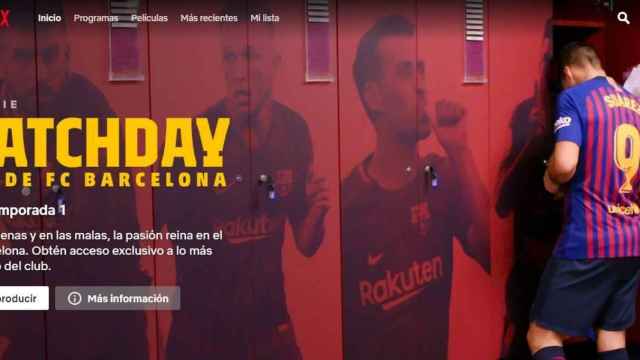 Captura de Netflix con la serie de 'Matchday', del Barça / Netflix