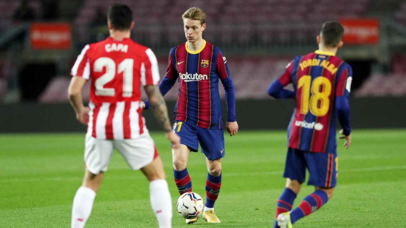 Frenkie de Jong jugando con el Barça contra el Atheltic Club / FC Barcelona