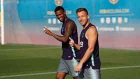 Semedo y Arthur en un entrenamiento del Barça / FC Barcelona
