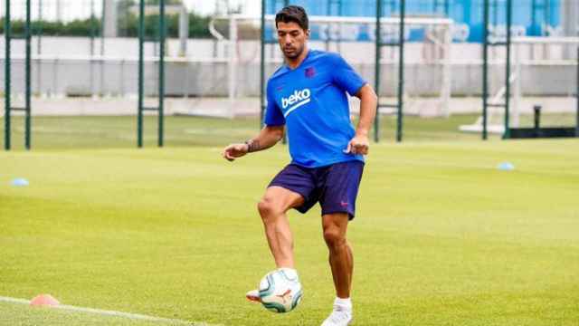 Luis Suárez en su regreso a los entrenamientos con el Barça / FCB