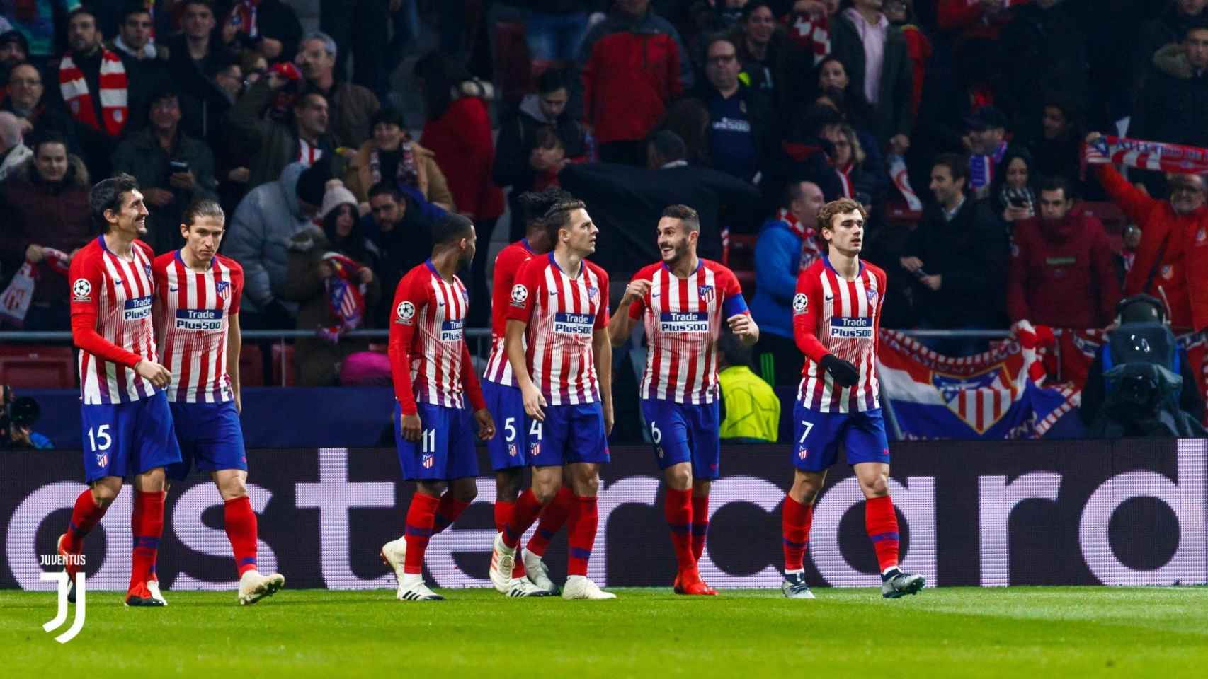 El Atlético de Madrid celebrando un gol en el Wanda / EFE
