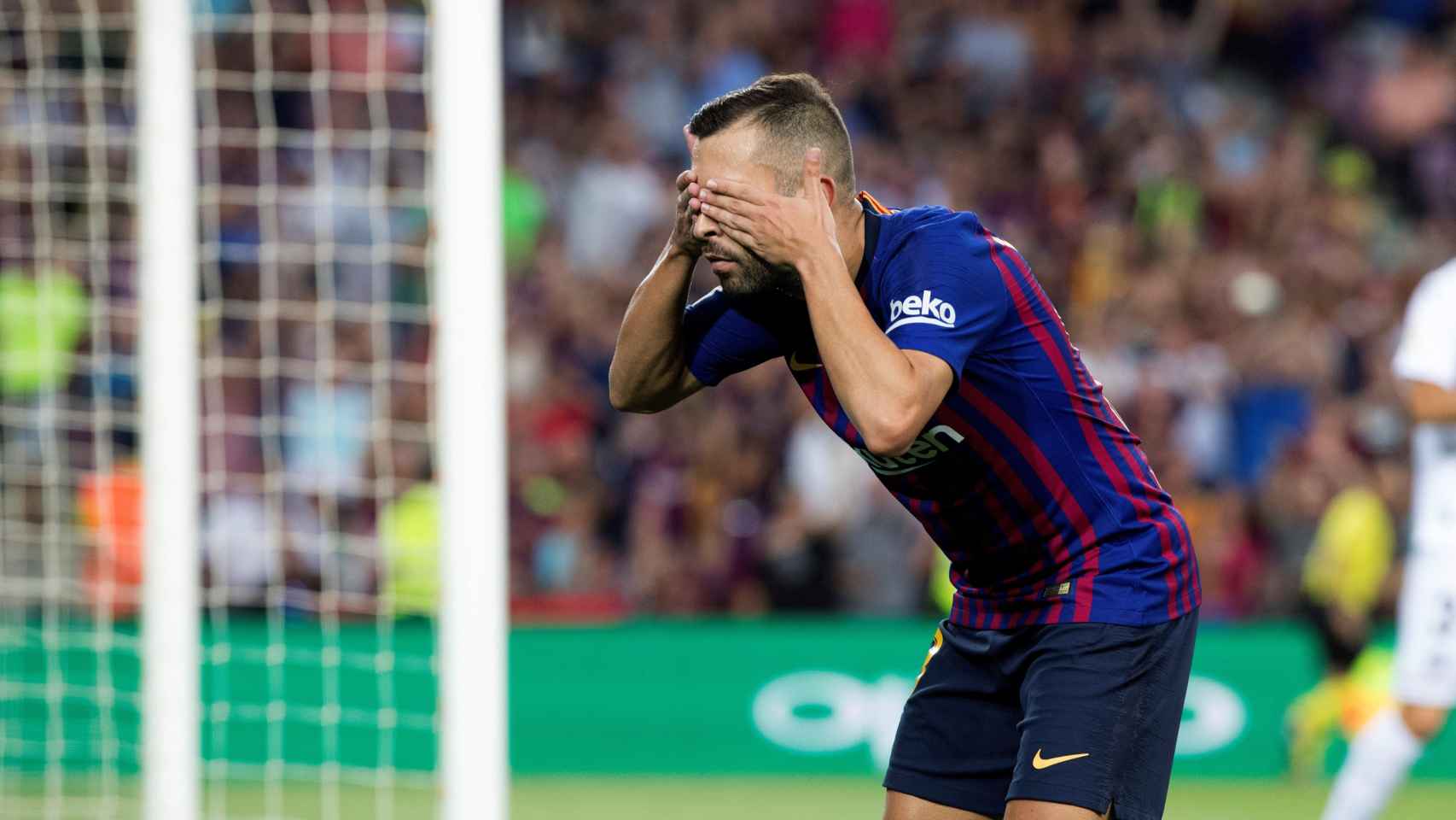 Jordi Alba dedica su gol a su hijo / EFE