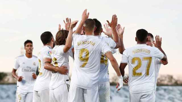 Jugadores del Real Madrid celebrando un gol /REAL MADRID C.F