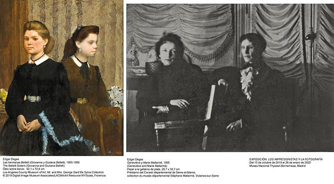 'Las hermanas Bellelli' (izquierda) y 'Geneviève y Marie Mallarmé' (derecha), de Edgar Degas
