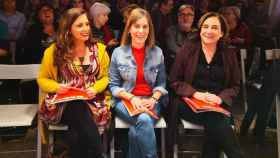 Candela López, Jéssica Albiach y Ada Colau en el Consell Nacional de los comunes de 2019 / EUROPA PRESS