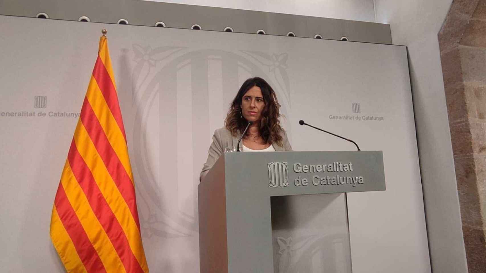 Patrícia Plaja en la rueda de prensa donde arremete contra una familia por exigir el bilingüismo / EUROPA PRESS