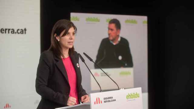 Marta Vilalta (ERC), en su rueda de prensa telemática junto a Arnaldo Otegi (Bildu) / ERC