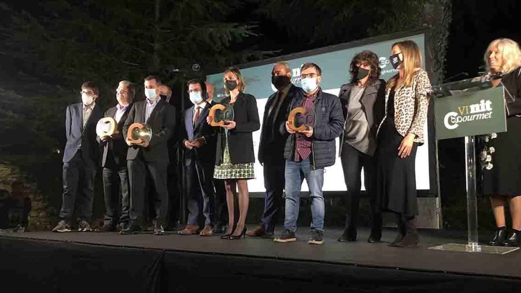 Premiados del VI Nit del Gourmet celebrada en El Celler Can Roca, con asistencia del presidente de la Generalitat, Pere Aragonès