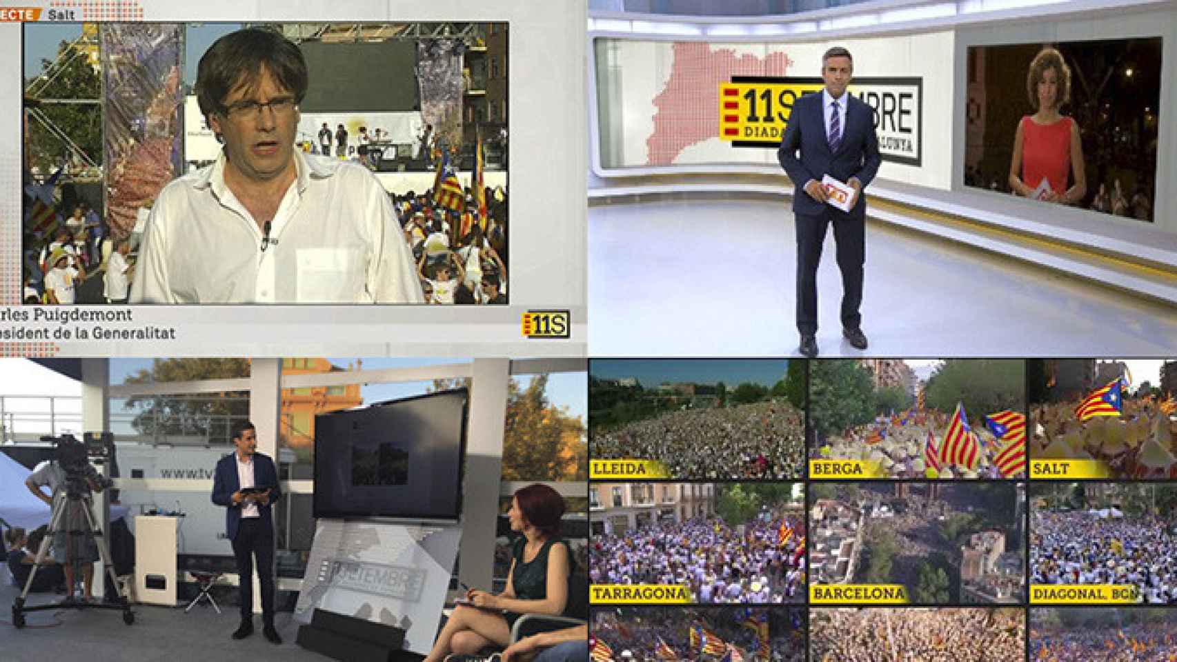 Despliegue de medios en TV3 con motivo de la Diada del 11 de septiembre / CG