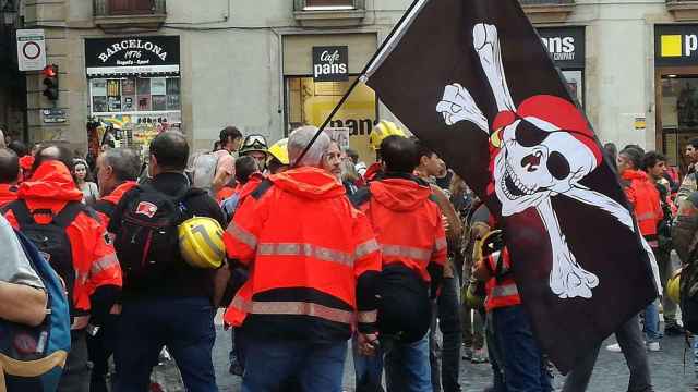 Manifestación de bomberos de Barcelona contra la precariedad del cuerpo / CG