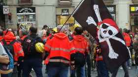 Manifestación de bomberos de Barcelona contra la precariedad del cuerpo / CG