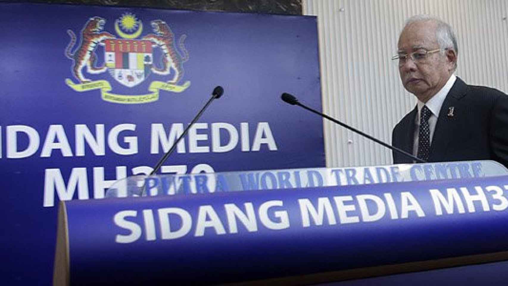 El primer ministro de Malasia, Najib Razak, al comienzo de la rueda de prensa celebrada en Kuala Lumpur