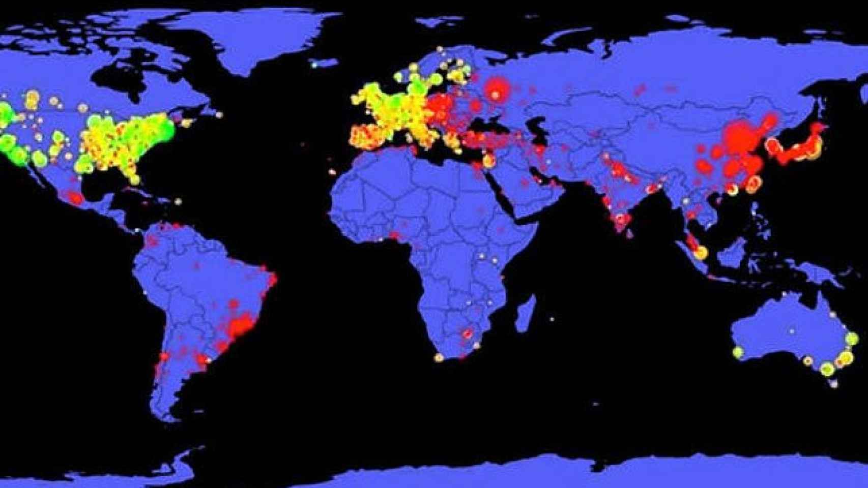 Mapa de la investigación mundial elaborado por los autores