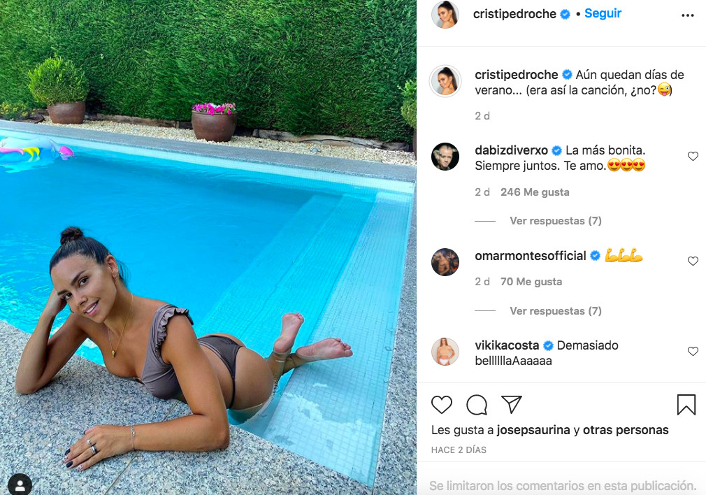 Cristina Pedroche se fotografía en la enorme piscina de su nueva mansión / INSTAGRAM