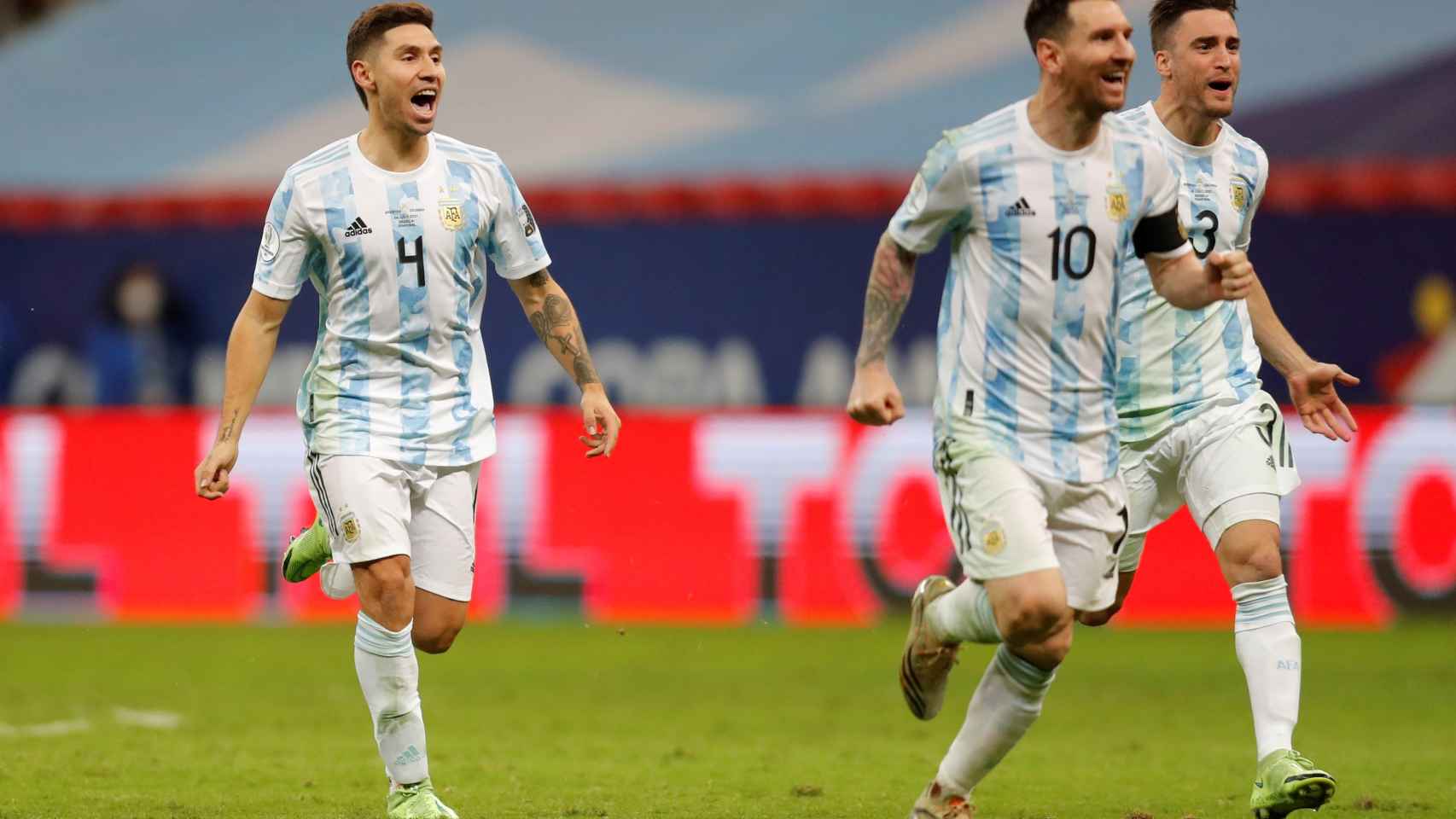 Messi celebrando el pase de Argentina a la final de la Copa América, donde se enfrentará a Brasil / EFE