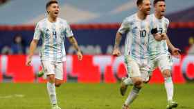 Messi celebrando el pase de Argentina a la final de la Copa América, donde se enfrentará a Brasil / EFE