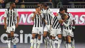 Gerard Deulofeu, celebrando un gol con sus compañeros del Udinese / EFE
