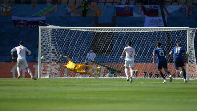 Álvaro Morata falló un penalti en la primera parte del partido contra Eslovaquia / EFE