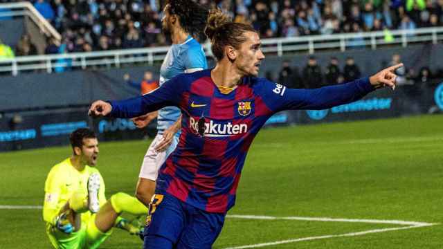 Antoine Griezmann celebra un gol con el Barça / EFE