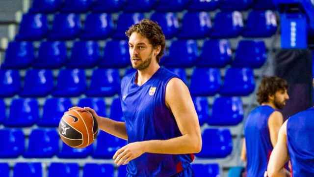 Pau Gasol, en un entrenamiento con el Barça | FCB