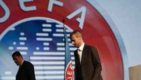 Caferin, presidente de la UEFA, tras presentar la nueva competición / UEFA