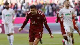 Lewandowski celebra un gol con el Bayern / EFE
