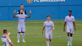 Memphis Depay celebrando el gol en su debut / FC Barcelona