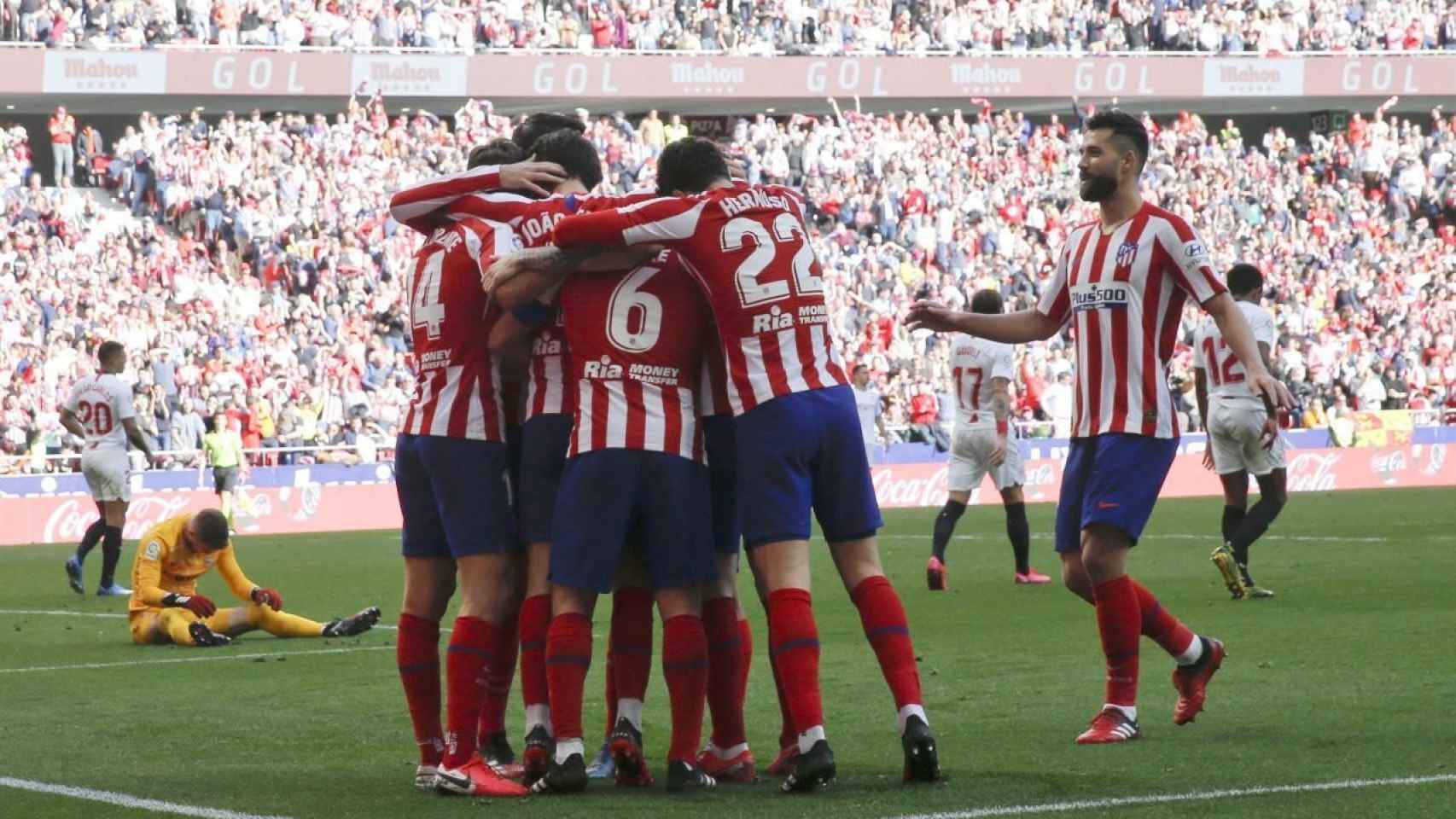 El Atlético de Madrid celebra un gol en el Wanda Metropolitano / EFE