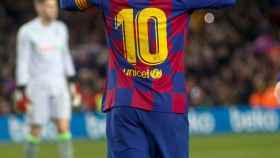 Messi celebra un gol contra la Real Sociedad / EFE