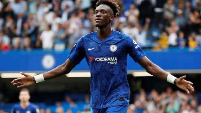 Tammy Abraham, celebrando un gol con el Chelsea