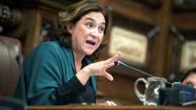 La alcaldesa de Barcelona, Ada Colau, en el ayuntamiento de Barcelona. Se sumará a la huelga convocada por los juicios del procés / EFE