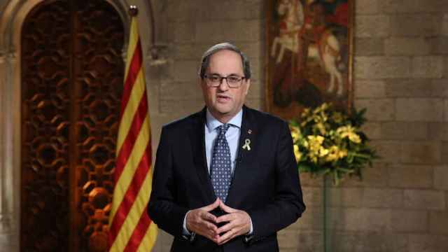 El presidente de la Generalitat, Quim Torra, durante el discurso de Fin de Año / GOVERN