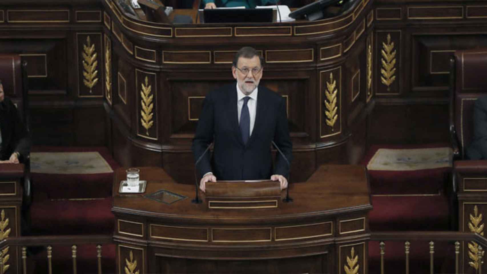 Mariano Rajoy, en la tribuna del Congreso de Diputados el sábado / EFE