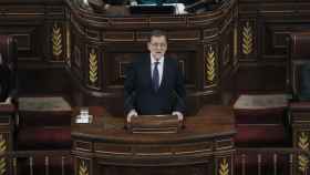 Mariano Rajoy, en la tribuna del Congreso de Diputados el sábado / EFE