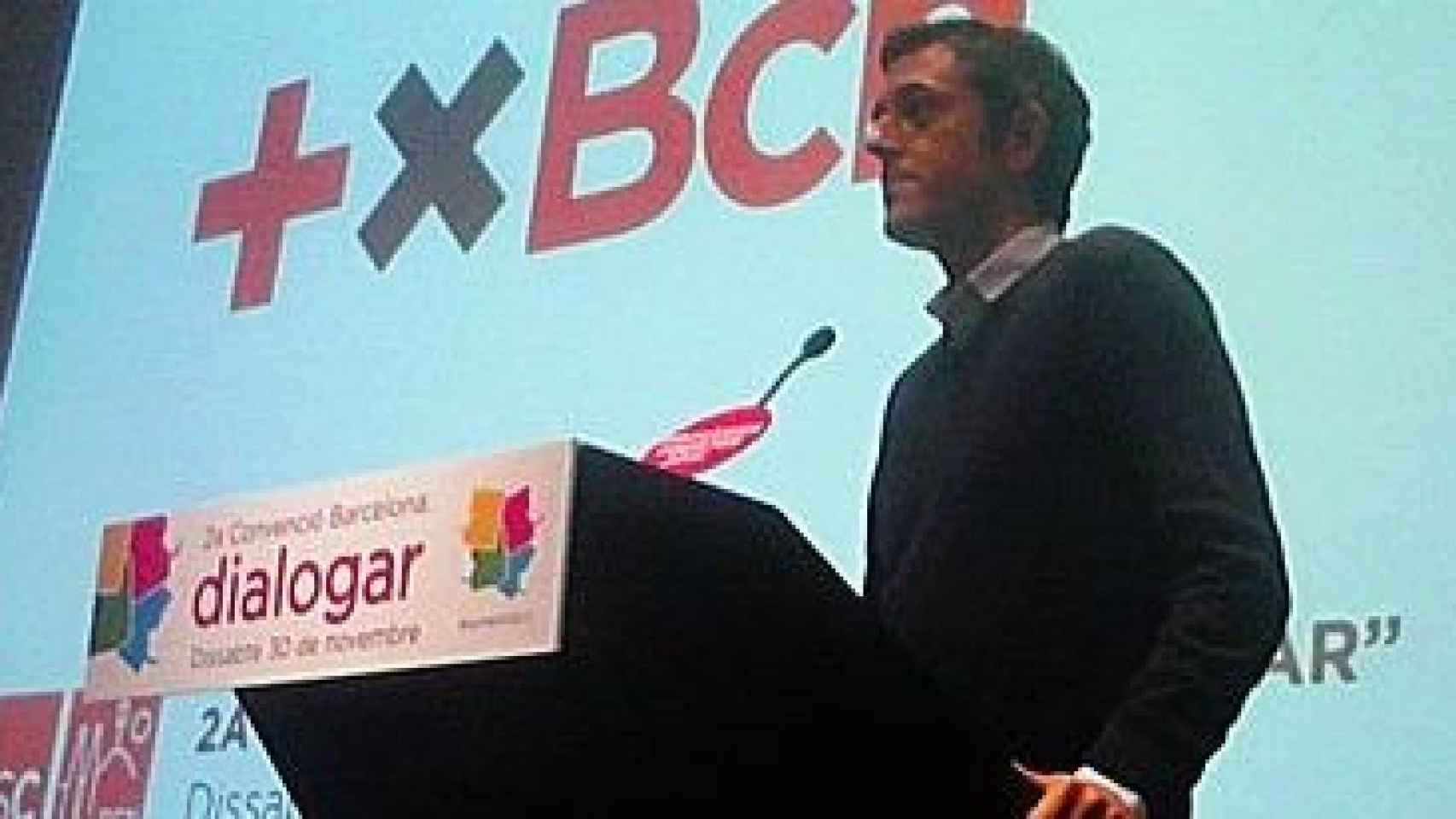 Eduardo Madina, durante su intervención en la II Convención del PSC de Barcelona