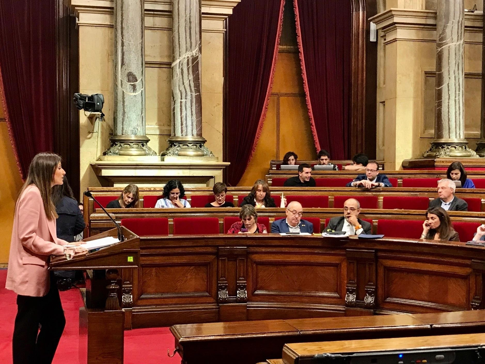 La líder de Cs en Catalunya Lorena Roldán interviene en la moción de censura del presidente Quim Torra / EUROPA PRESS